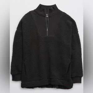 Aerie Dream Sherpa Quarter Zip Sweatshirt